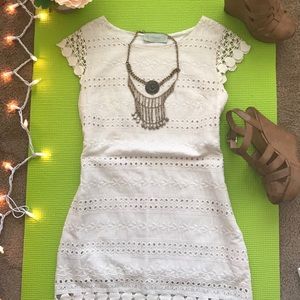 ✨Cream eyelet summer dress✨